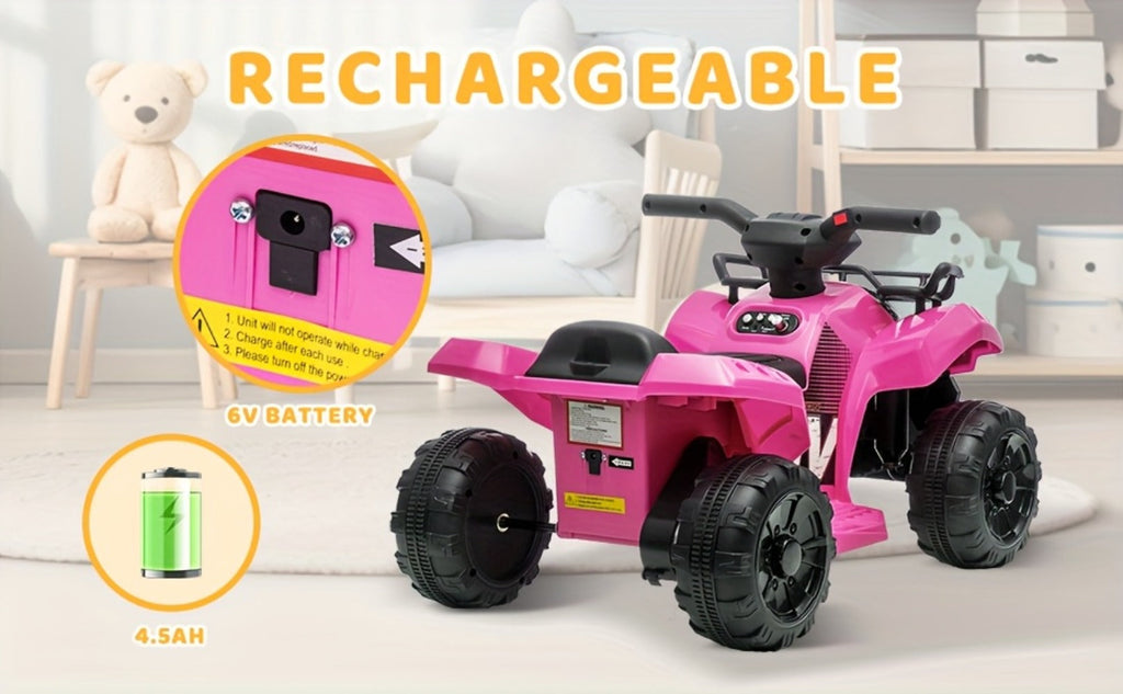 6V Kids Ride On ATV 4-Wheeler Quad Electric Toy Car for Toddlers 18-36 with the Listed Color, Size or Set Options for Everyda