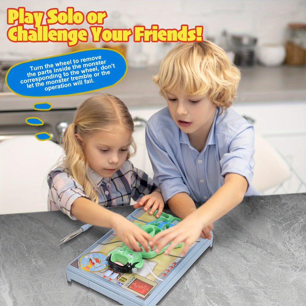 Operation Monster Board Game for Kids, Steady Hand Skill Game with Tweezers, 3D Monster Pieces, Fun Family Game Night for Age