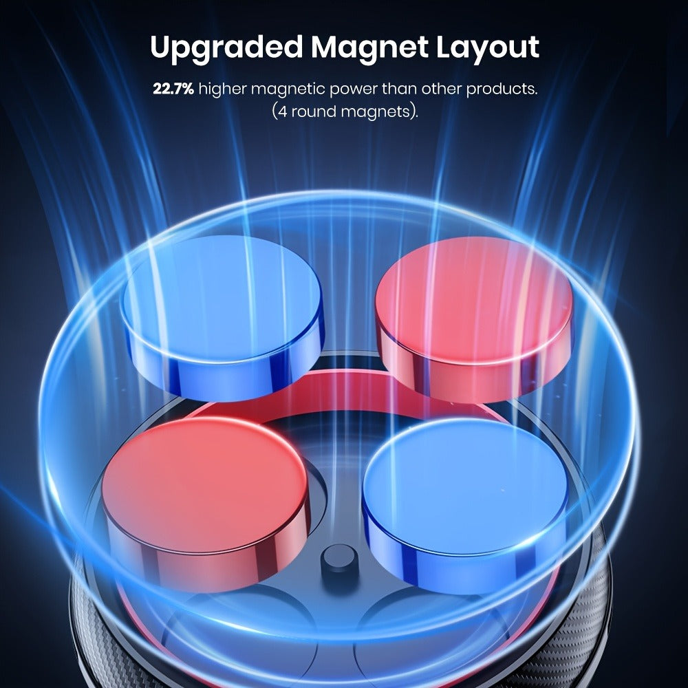 Two-Pack Magnetic Car Phone Mount with Round 4.6cm Heads, Short Bodies and Black Adhesive Dashboard Bases — image 6
