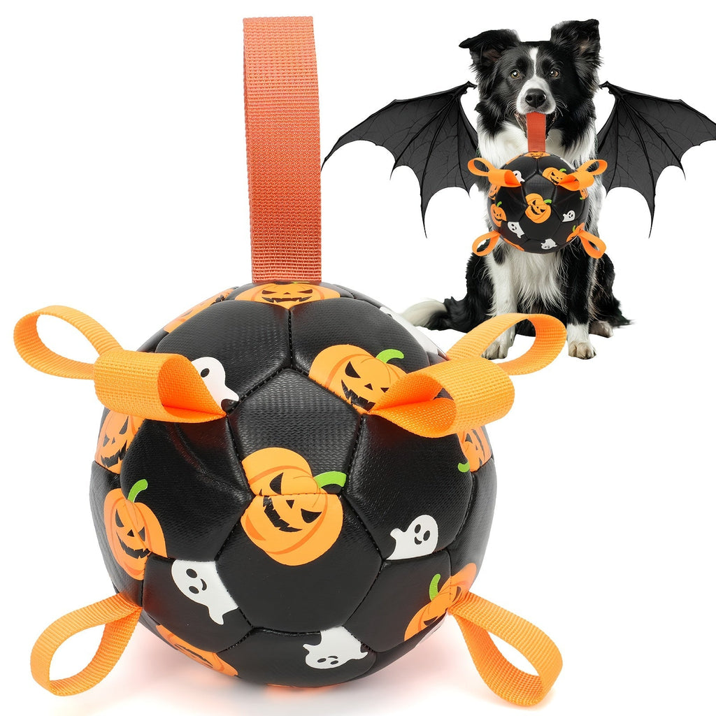 Dog Toy Halloween Pumpkin-Ghost Football with Pump, Strap and 6 or 7.28-Inch Size Options for Dogs — image 11