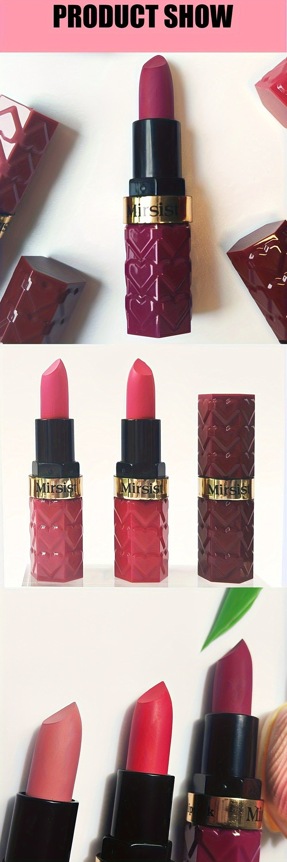 Lipstick Set, Mirsist 6-Piece Silky Matte Bullet Collection in Nude, Red, Brown, Berry and Plum Colors — image 18