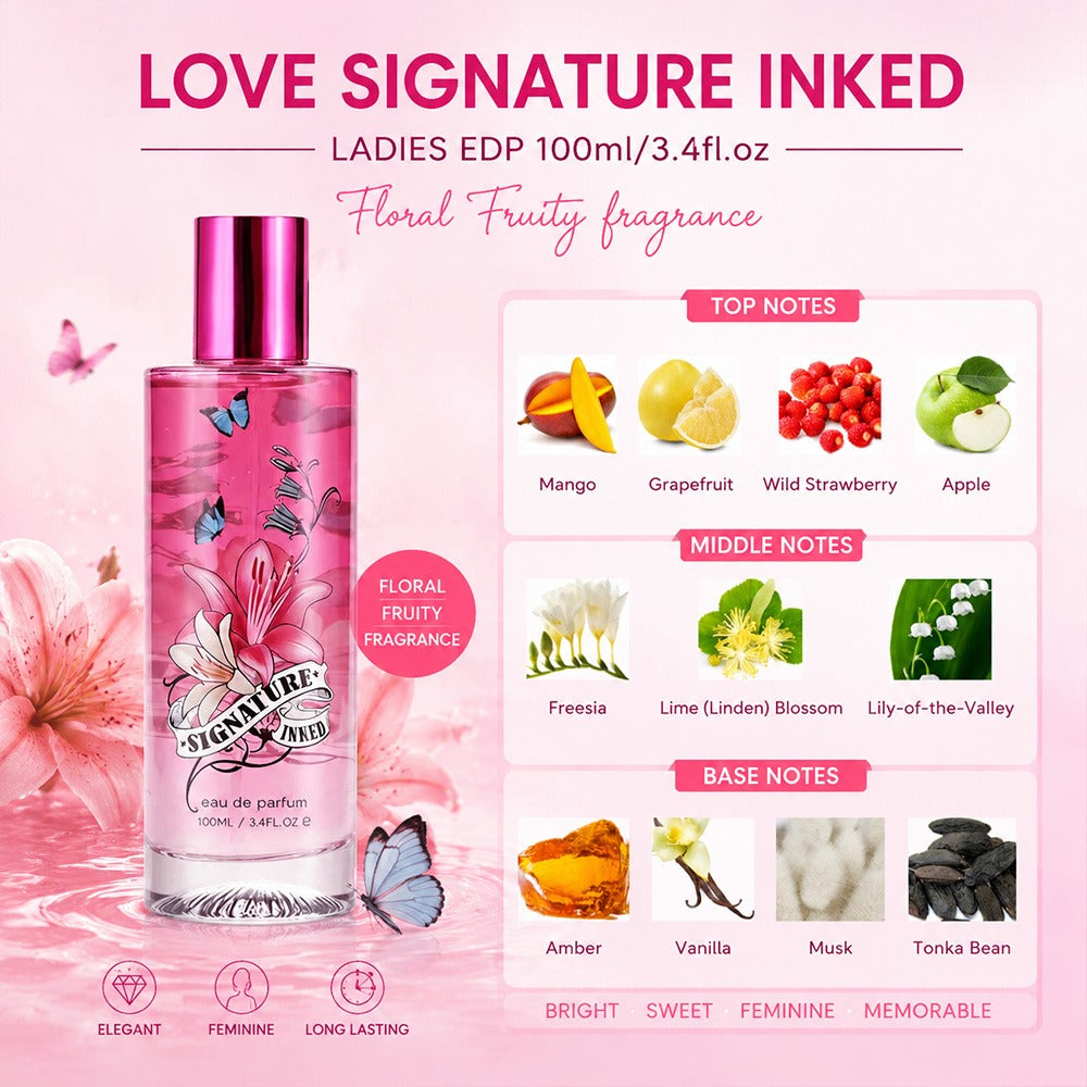 Eau de Parfum Fruity Collection for Women 100ml in Pink Bottles with 4-Note Source Profile — image 2