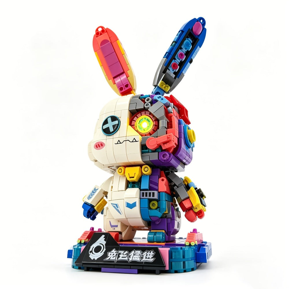 1377-Piece Mechanical Rabbit Building Block Model with Colorful Punk Styling and Rotating Limb Details — image 2