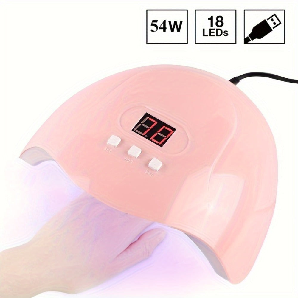 Nail Art Tool Set 7-in-1 Complete Professional Manicure Kit with UV Nail Lamp, Glue Dryer, Nail Polisher — image 2