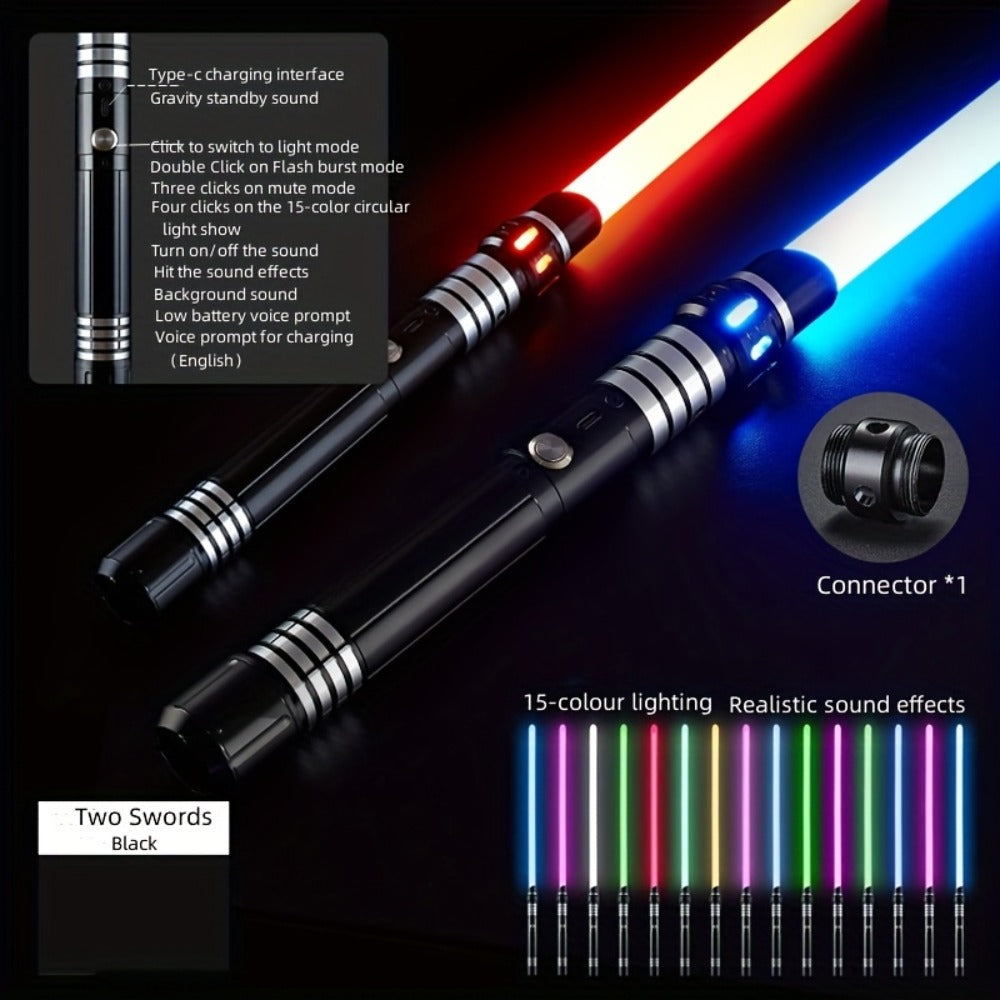 Light Up Saber 15 Colors 2-in-1 Metal Gravity Sensing, Rechargeable Glow Sword with Upgraded LED — image 7
