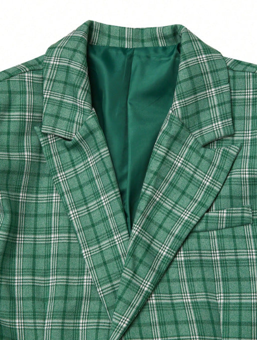 Mens Double-breasted Suit Jacket And Pants Set