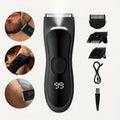 Ceramic-Blade Body Hair Trimmer with IPX6 Rating, Two Guide Combs and Black or Purple Options — image 1
