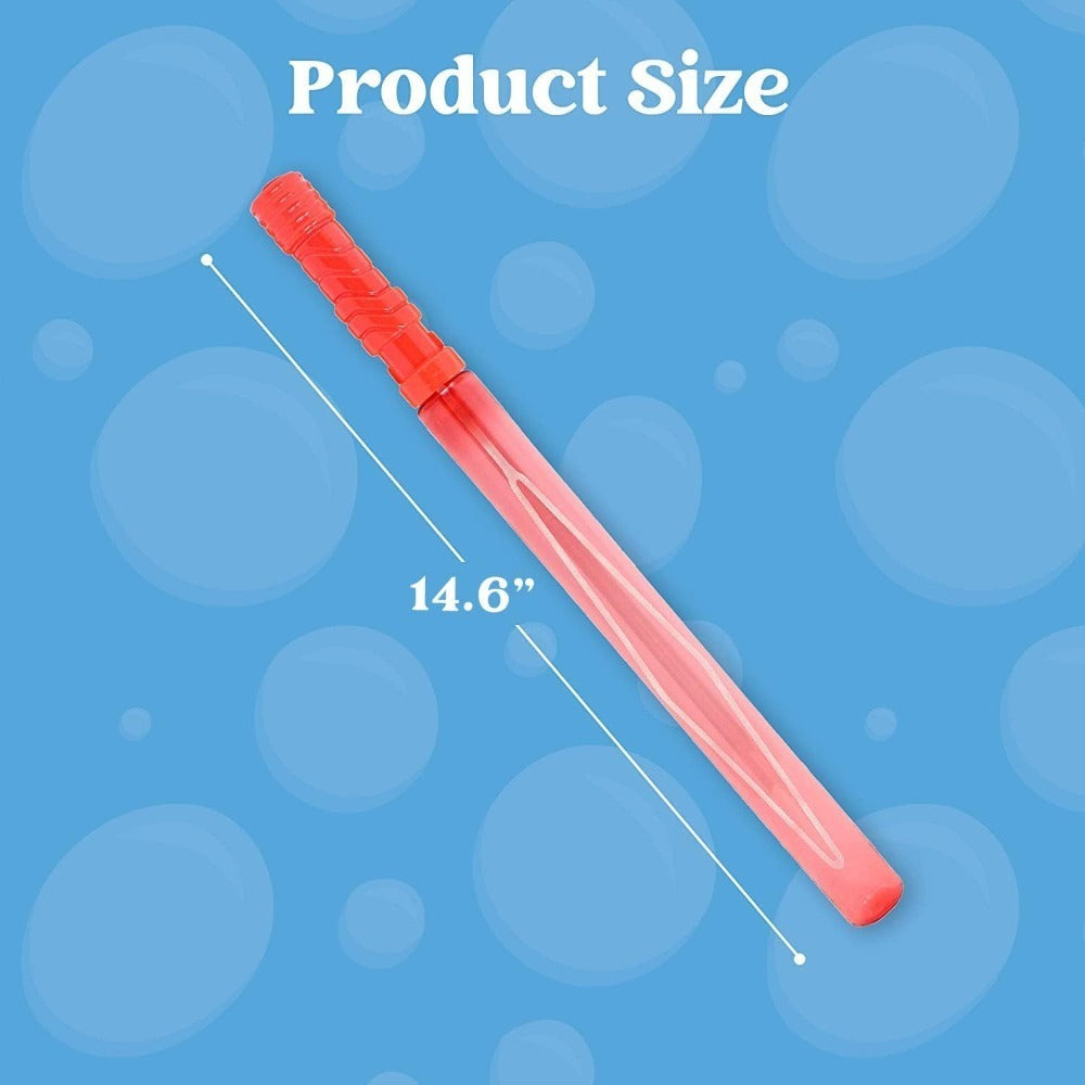 Giant Bubble Wands 24 Pack Bulk – 14.6 Inch Big Bubble Maker Set in 6 Colors, Summer Outdoor Party Favors for Kids, Easter Ba