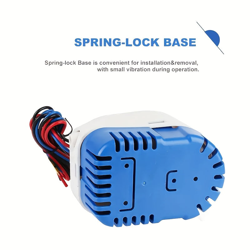 Automatic 12V 1100GPH-Label Bilge Pump with Integrated Float Switch, Side Outlet and Strainer Base — image 8