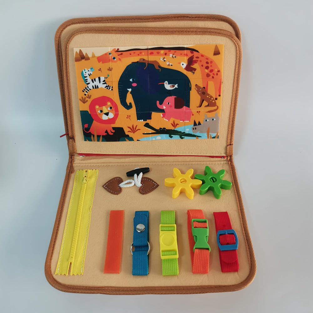 Busy Board for Toddlers 1 2 3 Years Old Montessori Sensory Activity Travel Toy with Zippers Buckles Buttons Laces — image 7