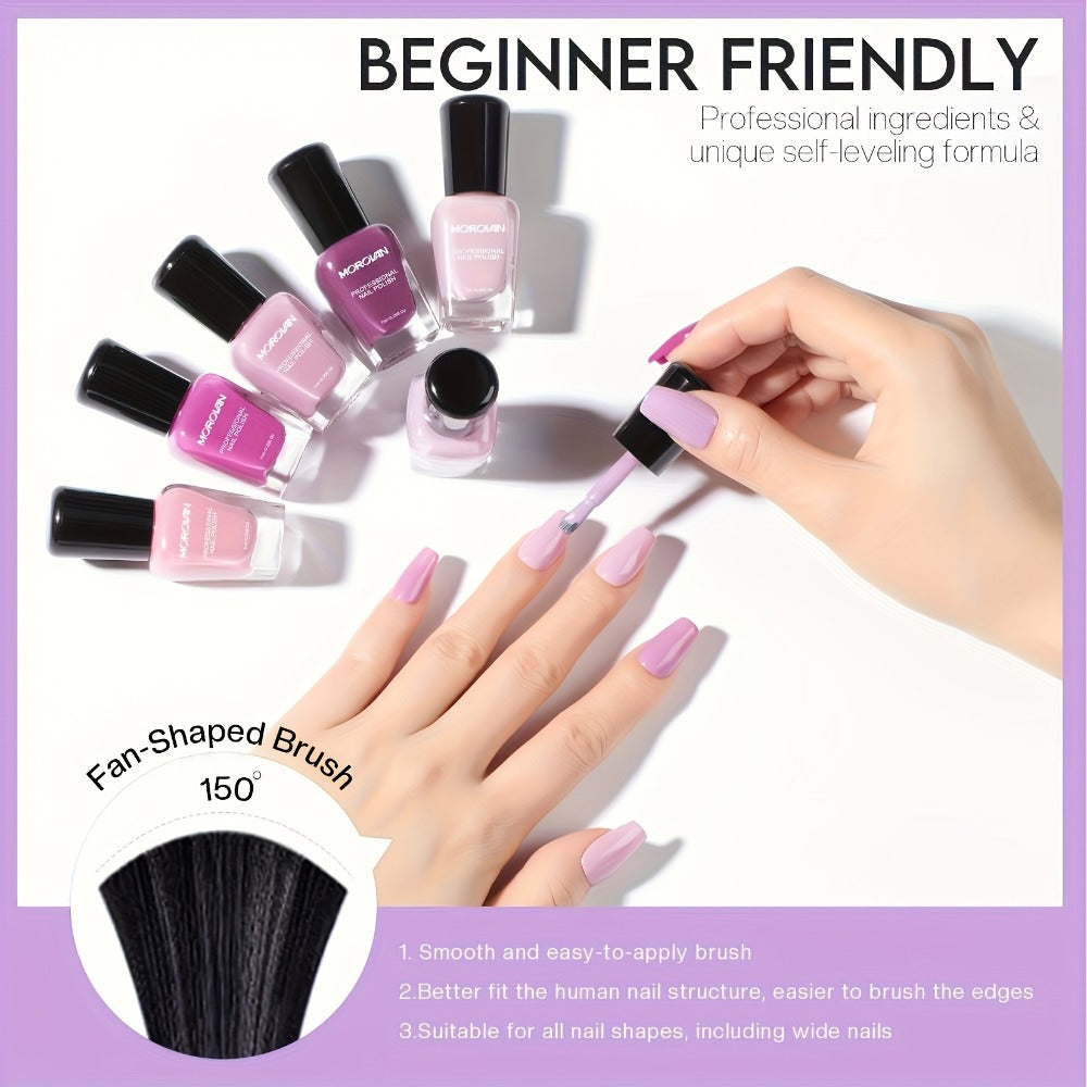 Six-Piece Air-Dry Nail Polish Set in Cherry Blossom Pink or Light Purple and Nude Pink Collections — image 4