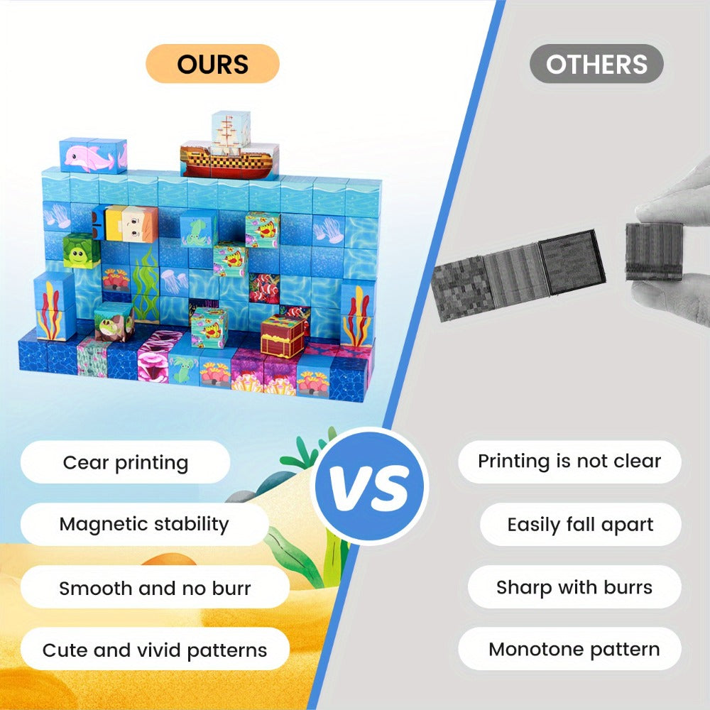 Ocean Adventure Magnetic Building Blocks 54/100pcs with the Listed Color, Size or Set Options for Everyday Use — image 15