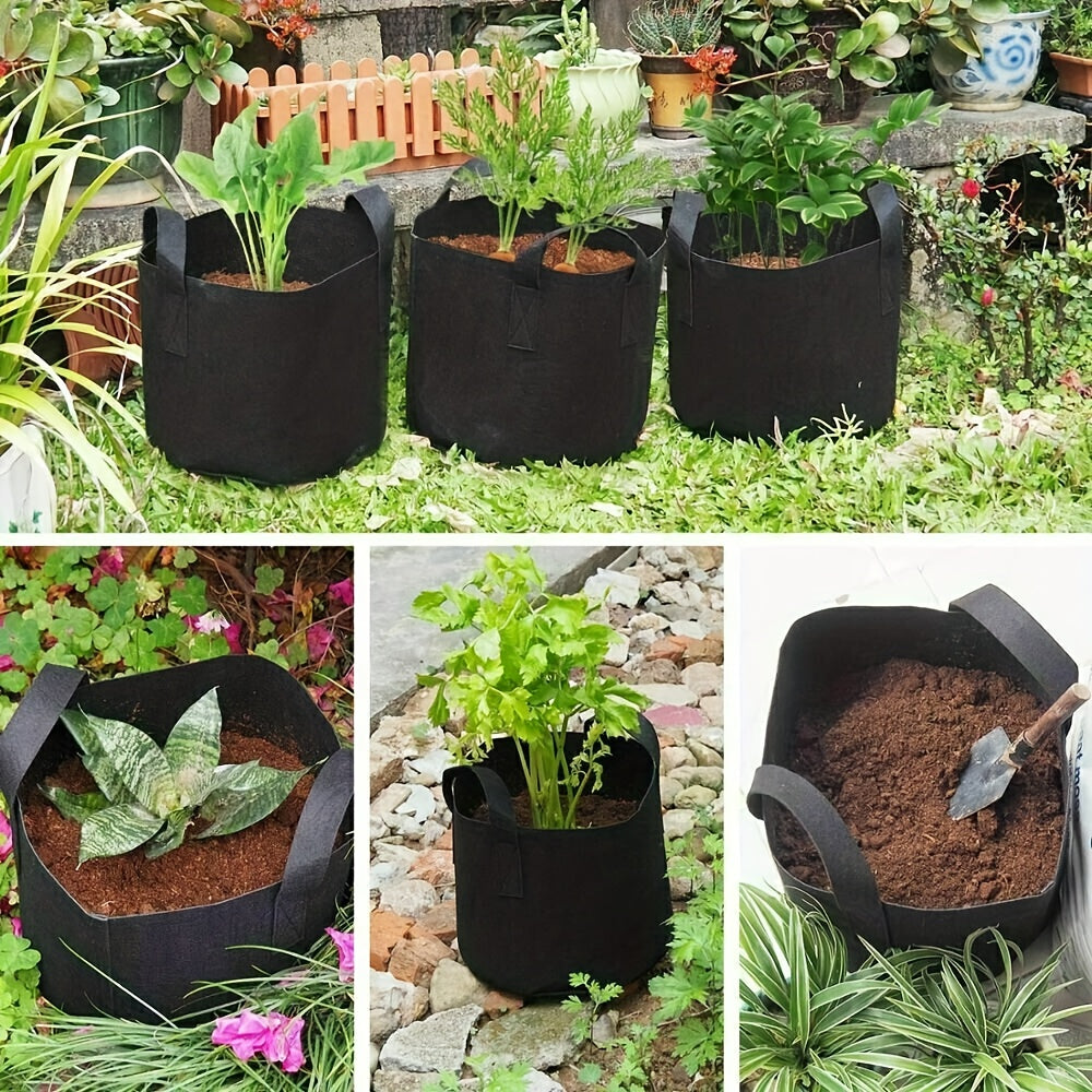 Black 5-Gallon-Labeled Grow Bags with Handles in 10-Pack or 20-Piece Checkout Options for Garden Planting — image 4