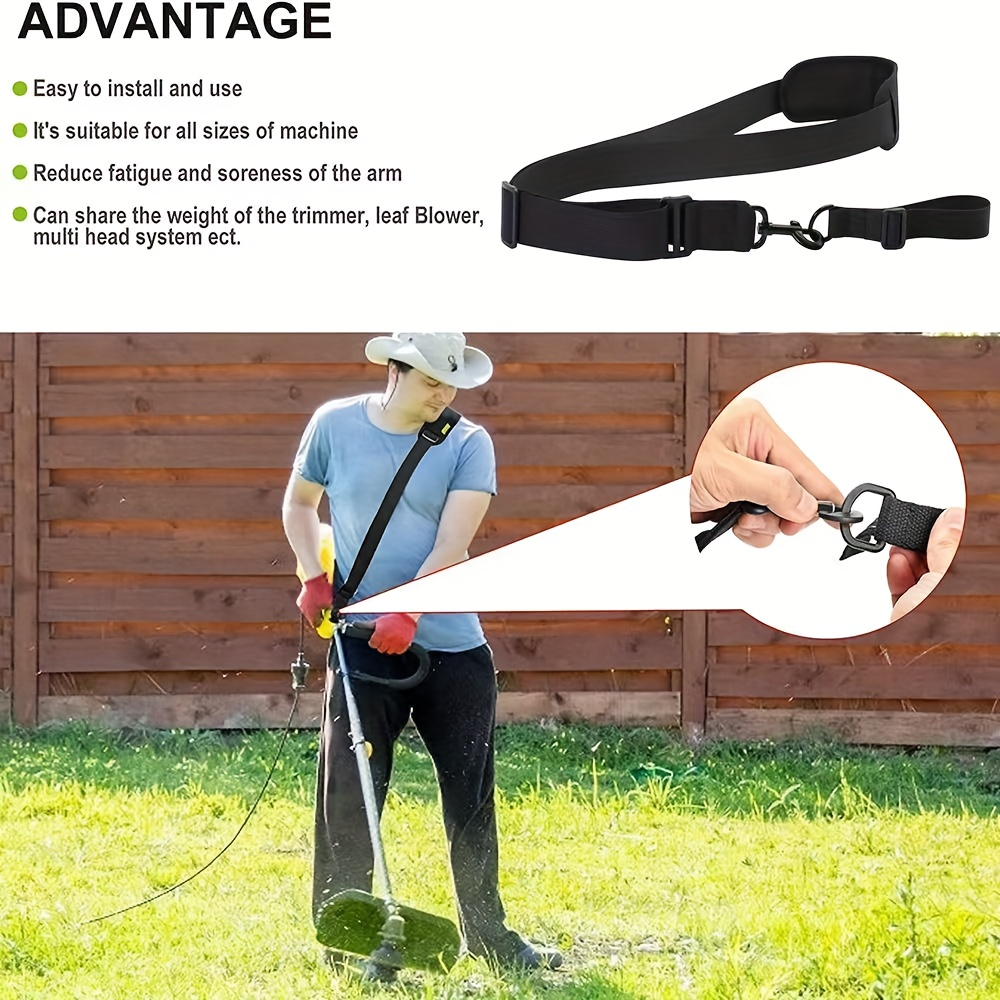 Weed Trimmer Shoulder Strap 2-Pack Upgraded Metal Clip Compatible with EGO Greenworks Leaf Blower Shrub Trimmer String Trimme