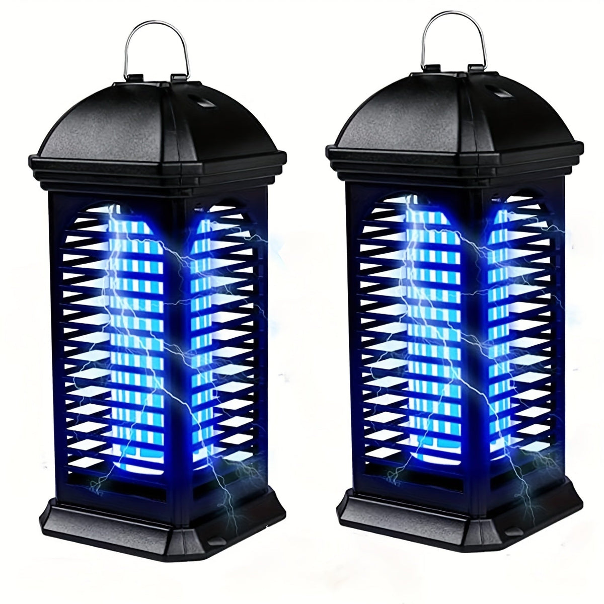 Cylindrical Plug-In Bug Zapper with Blue Grid Light in Black Single or Two-Piece Upgrade Options — image 2