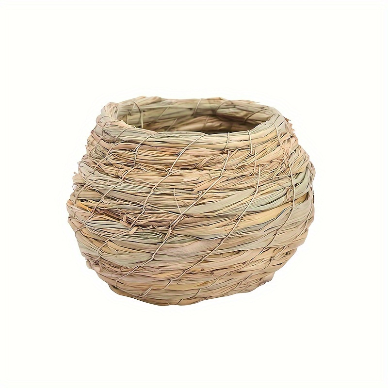 Bird Nest Handwoven Straw Soft Lining Chicks Small Pets Indoor Outdoor — image 4