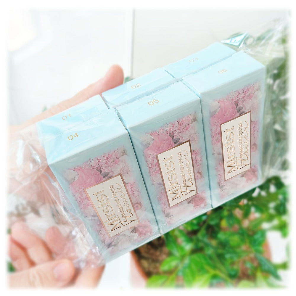 Flower Shaped pH Lip Balm Set 6pcs Individually Wrapped – Color Changing Transparent to Pink Tint, 6 Flavors Deep Moisturizin