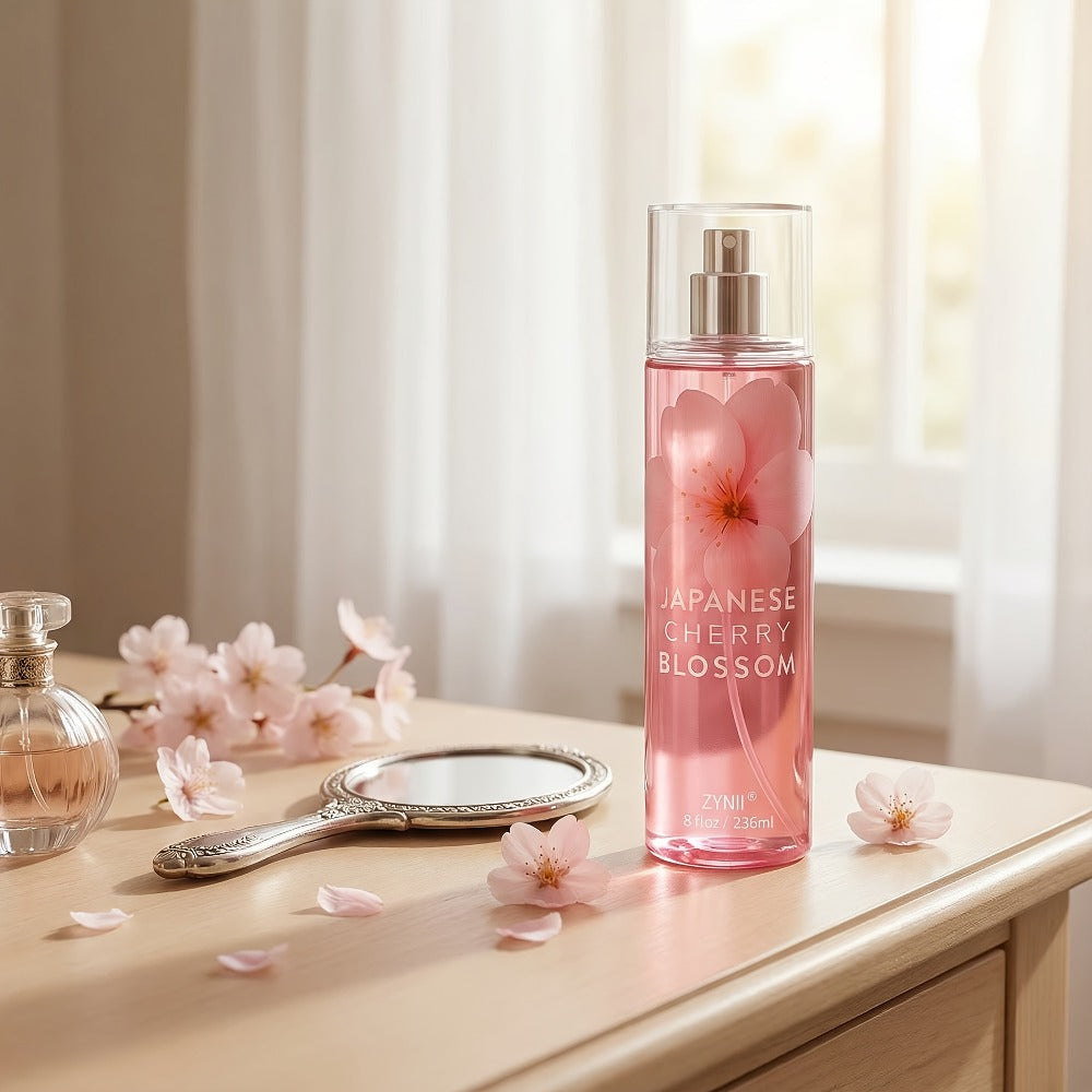 Cherry Blossom Body Mist for Women, Pheromone-Infused Sakura & Rose Fruity Floral Scent, 7- Spray — image 2