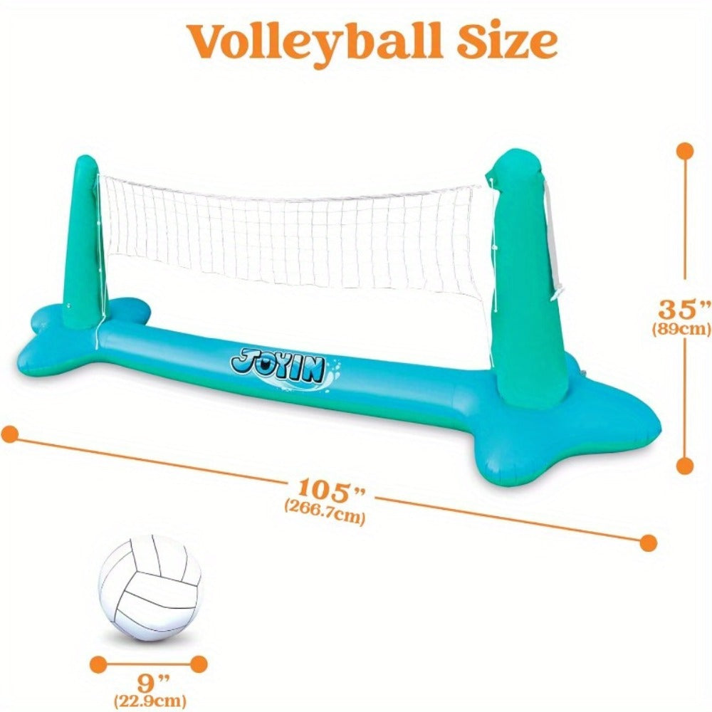 Inflatable Pool Volleyball Set with Basketball Hoop, 2-in-1 Floating Net Court Game for Kids & Adults — image 5