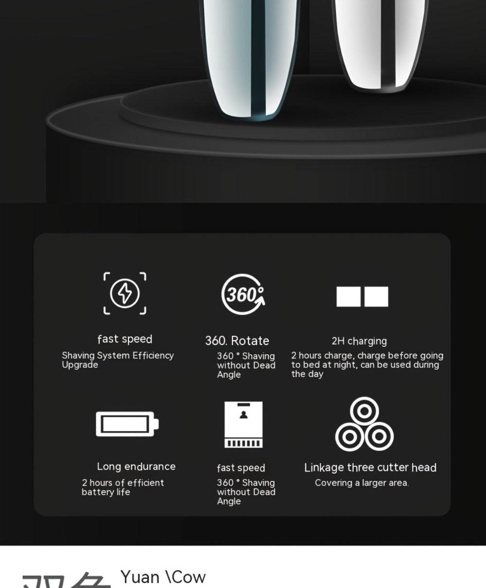 Electric Shaver 4D Floating Triple-Blade Razor with Wet/Dry Waterproof Use, LED Display and Type-C Charging — image 14