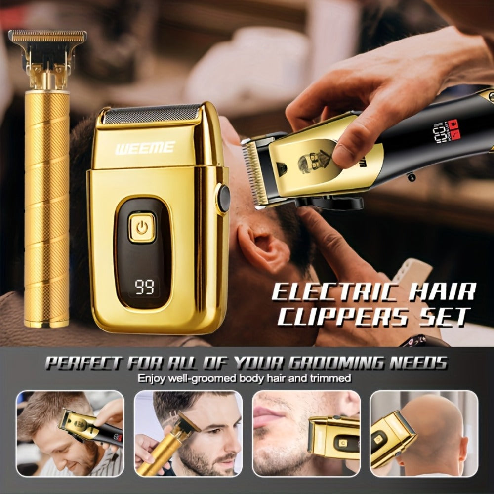 Hair Clippers & Trimmers WEEME Two- or Three-Piece Set with T-Blade, Foil Shaver, USB Charging and Color Options — image 4