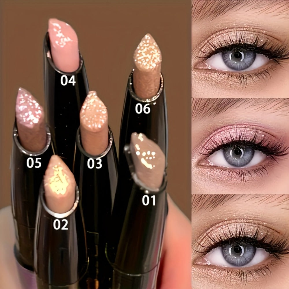 Shimmer Eyeshadow Stick Set 6 Pcs for Women – Pearl Sparkling Waterproof Long-Lasting Eye Makeup Pens with Squalane — image 3