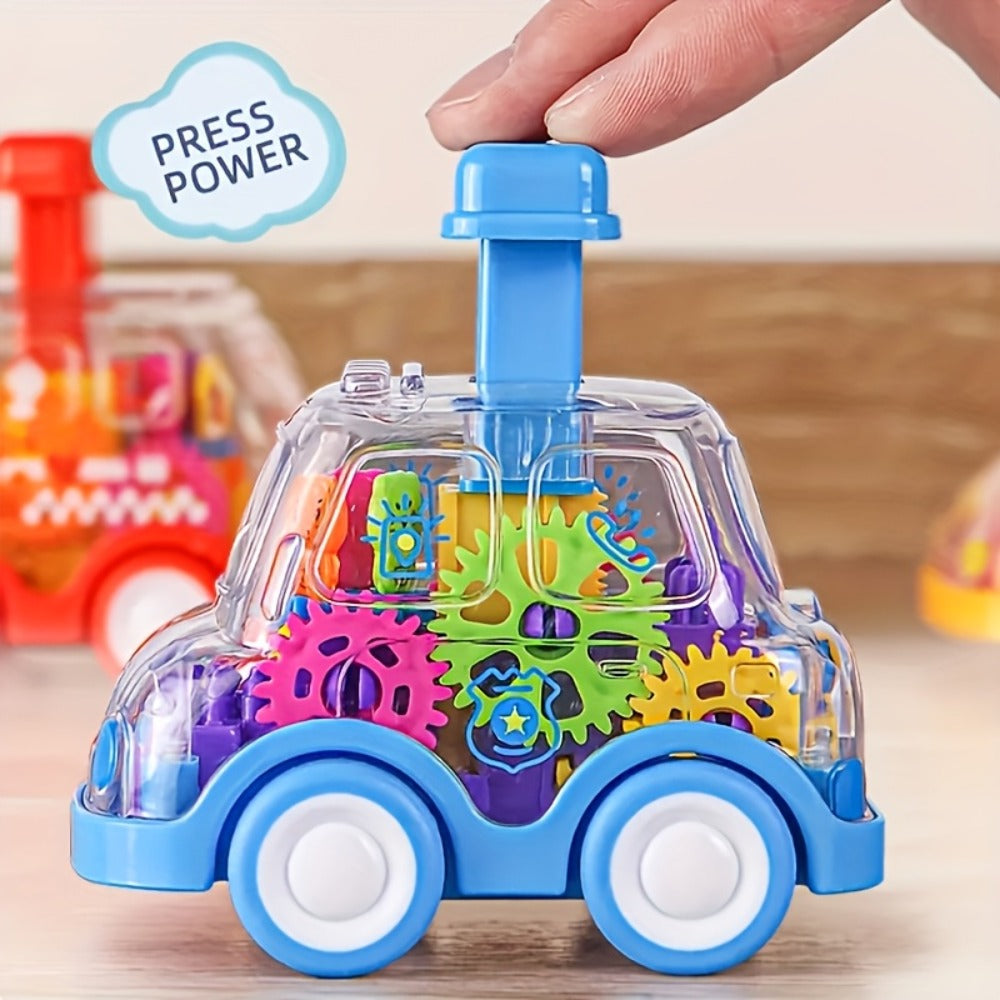 Gear Toy Cars for Toddlers 3-Pack, Transparent Body See-Through Gear Mechanism Push-and-Go Vehicle Set — image 9