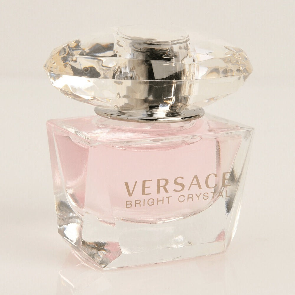 Versace Bright Crystal Eau de Toilette Mini Bottle Pair, Two 5ml Bottles with Faceted Clear Caps — image 4