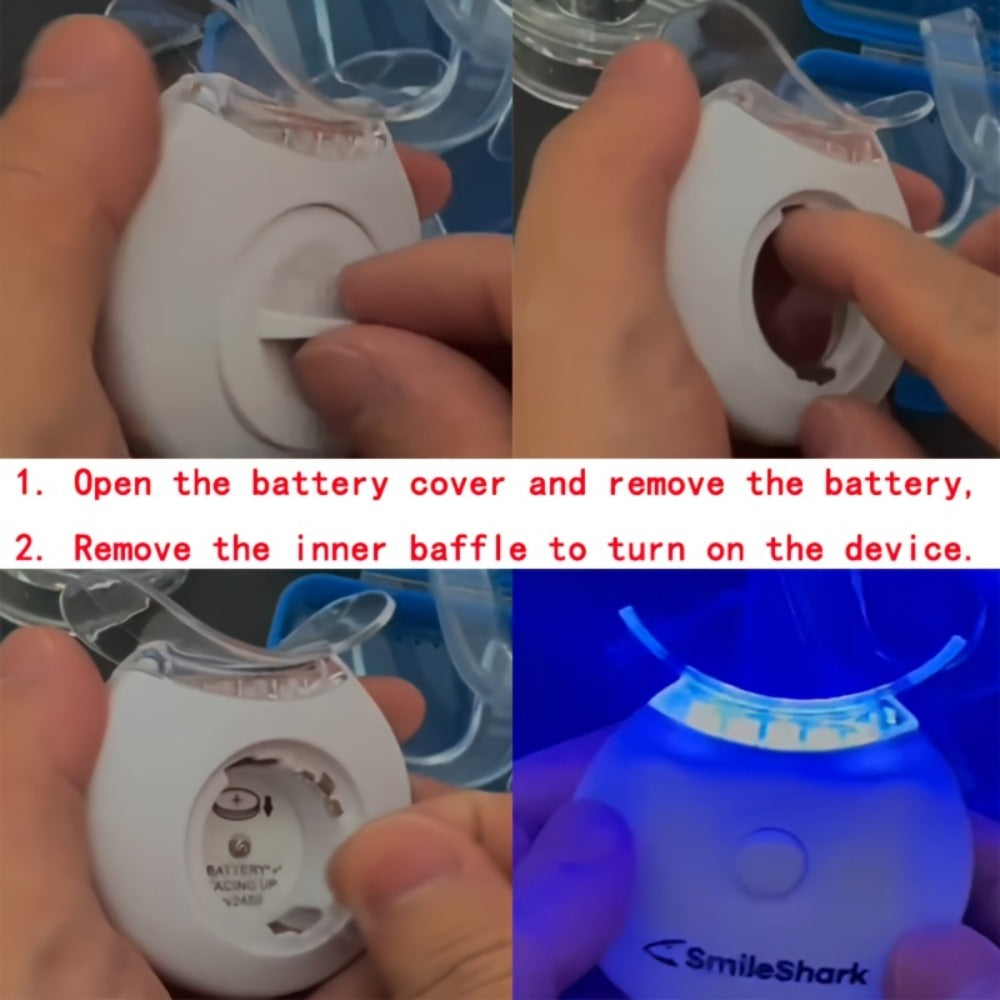 Battery-Powered LED Teeth Whitening Kit with Three Gel Syringes, Mouth Trays and Storage Case — image 5