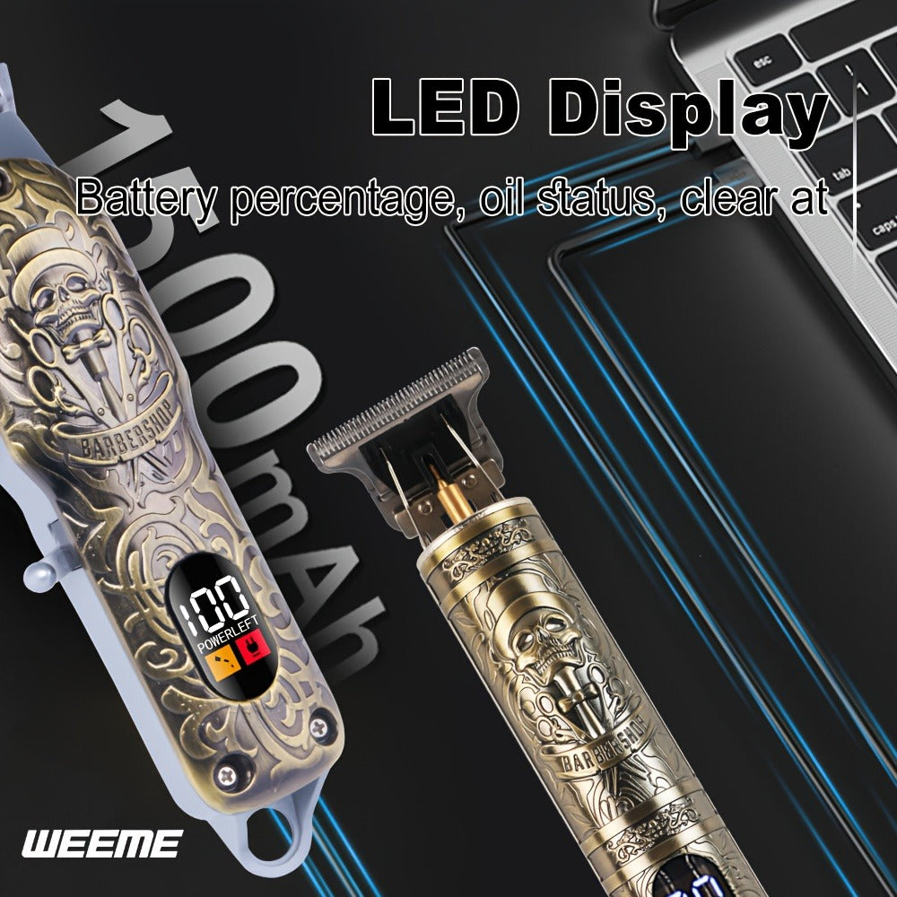 Hair Clipper WEEME Dragon and Phoenix Two-Tool Set with USB-C Charging, Four Guide Combs and Three Finishes — image 6