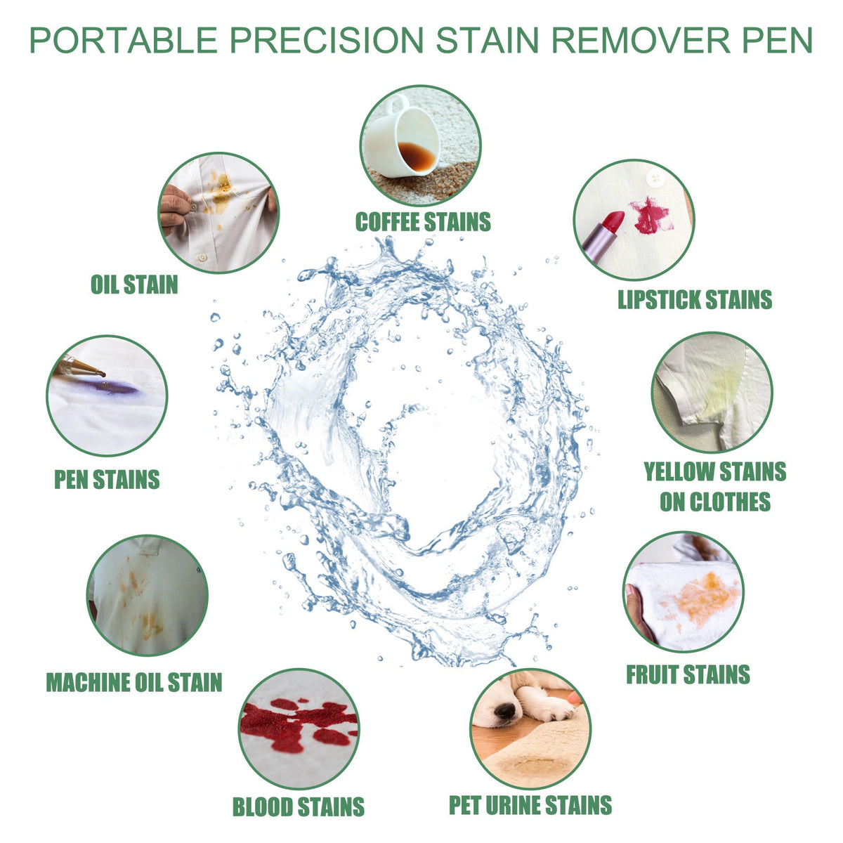Portable Precision Stain Remover Pen, Free Wash Remove Oil Stains Yellow Clothes Clean And Decontamination Pen