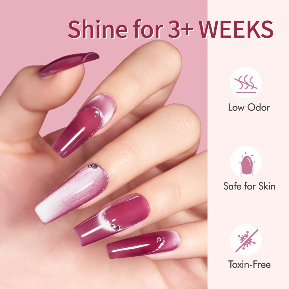 Nine-Color Cat Eye Gel Polish Jar Set with MORDDA Flower Order Shades and Included Magnetic Tool — image 7