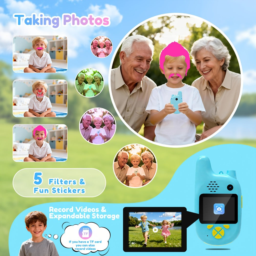 Walkie Talkies, Kids Video 2 Pack Video Call, Voice Changer & Dual Camera, Long Range Outdoor Toy — image 7
