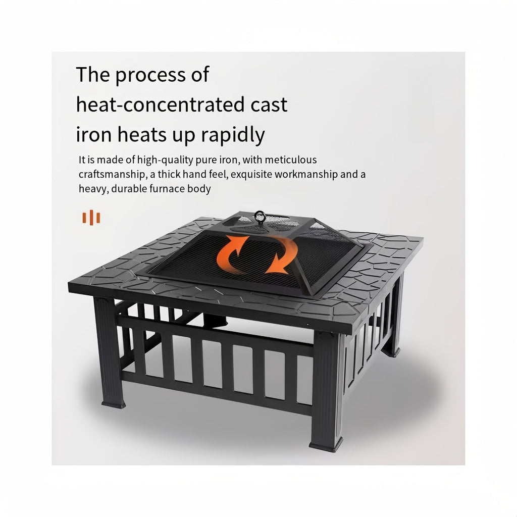 Fire Pit with Grill for Garden, Patio and Yard Use, with the Listed Configuration, for Everyday Use and Organized Storage — i