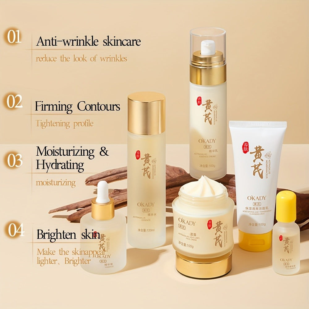Astragalus Skincare Set 6pcs Antioxidant, Face Cream Essence Cleanser Toner Eye Cream Sleep Mask — image 3