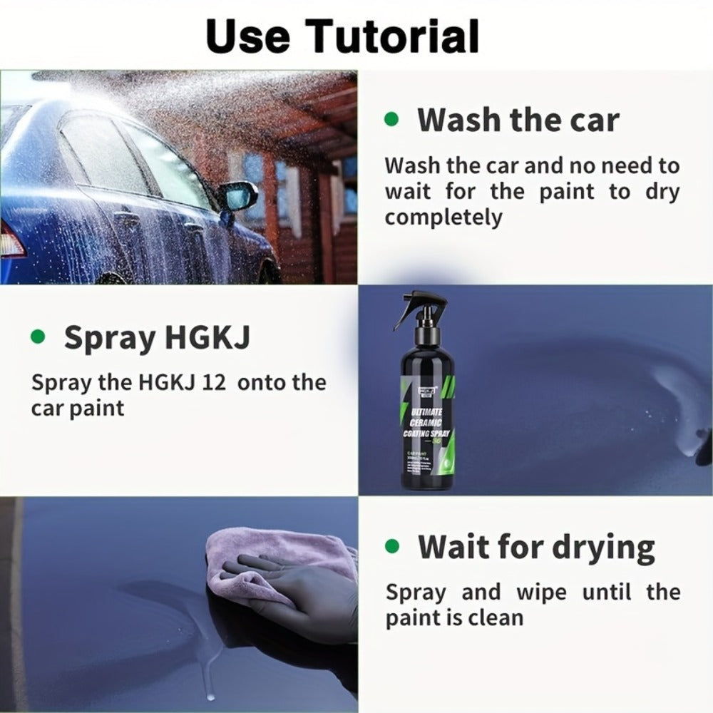 Car Ceramic Coating Spray by HGKJ with 100ml and 300ml Bottle Options for Exterior Paint Application — image 8