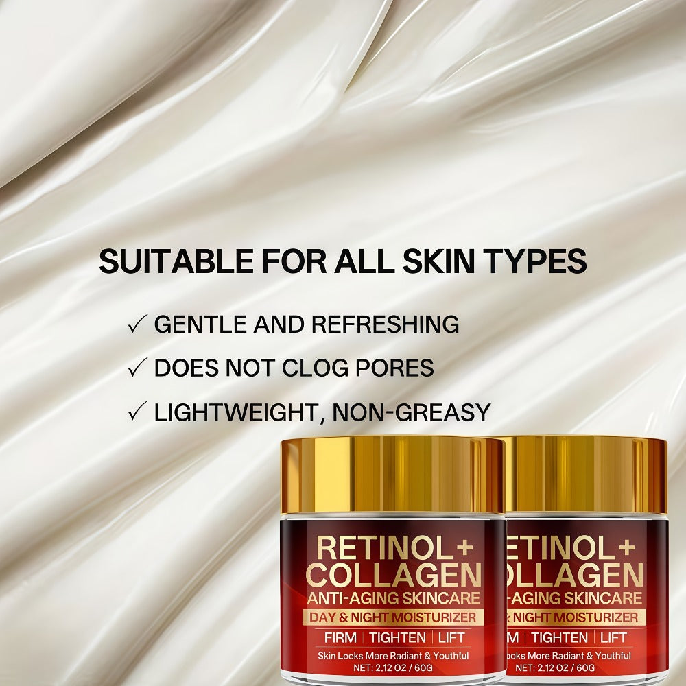 Two-Jar Day and Night Face Moisturizer Set with Retinol + Collagen Package Label and 60 g Jars — image 6