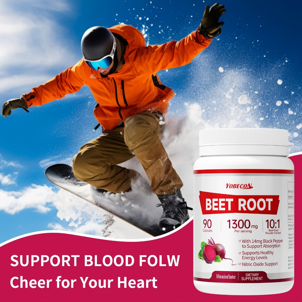 Dietary Supplement Beet Root 1300mg Vegetarian Capsules with One-, Two- or Three-Bottle Options — image 5