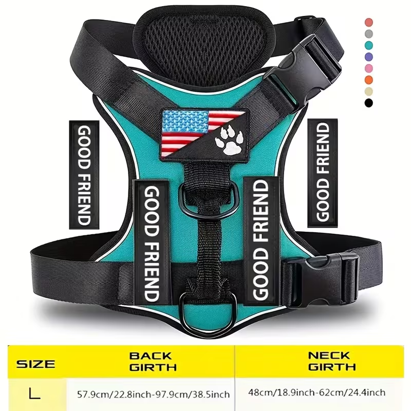 Five-Patch Dog Vest Harness in Black, Red, Rose Red, Grey or Green with XS-to-XL Sizes Pictured — image 38