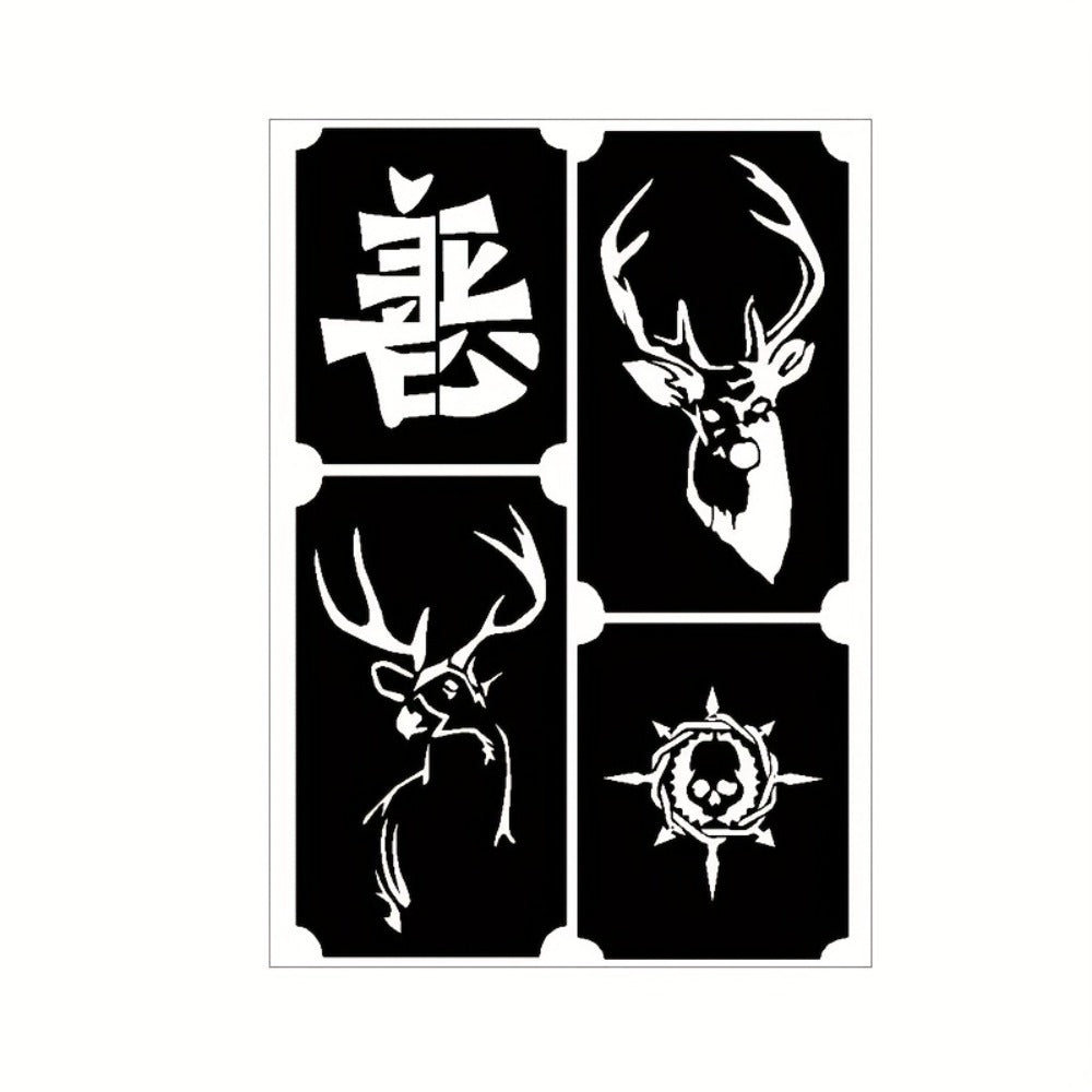 Twenty-Piece A5-Labeled Tattoo Stencil Kit002 with Animal, Symbol and Geometric Pattern Designs — image 2