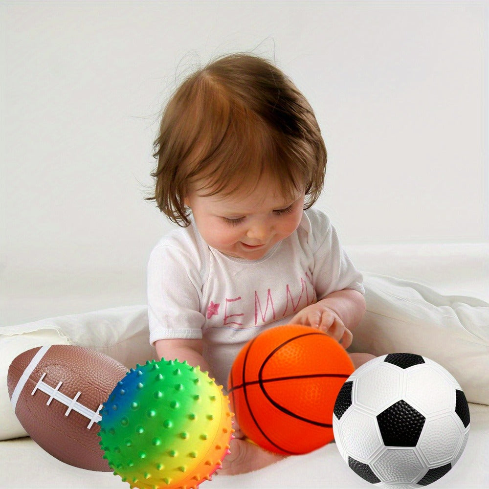 Kids Playground Ball Set 7-Pack with Air Pump, 10.6 Inch Outdoor Ball Plus 6-Inch Basketball Football Rugby — image 27