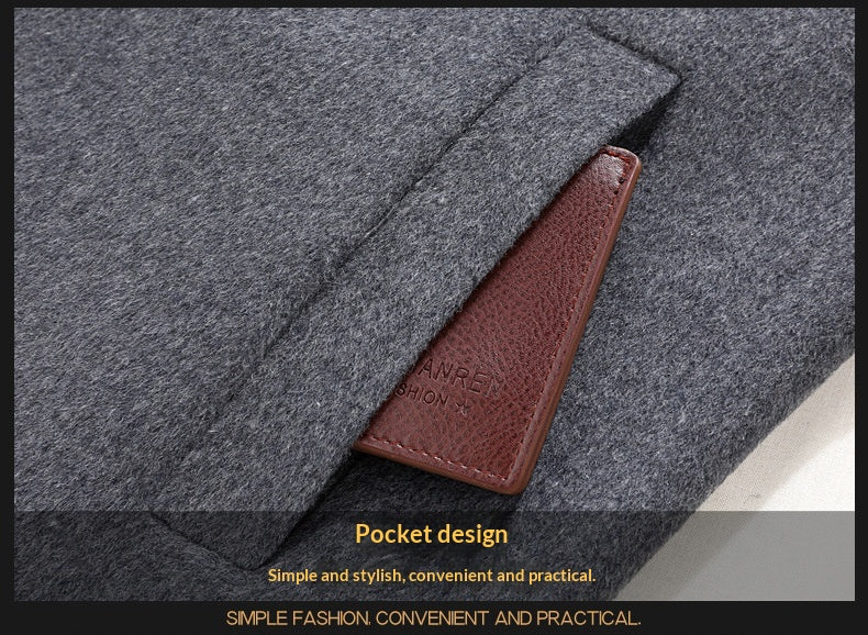 Autumn And Winter Men's Wool Double-faced Overcoat