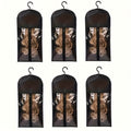 Hanging Wig Storage Bags, Six-Piece Black Set with Clear Front Panels, Zippers and Integrated Hangers — image 11