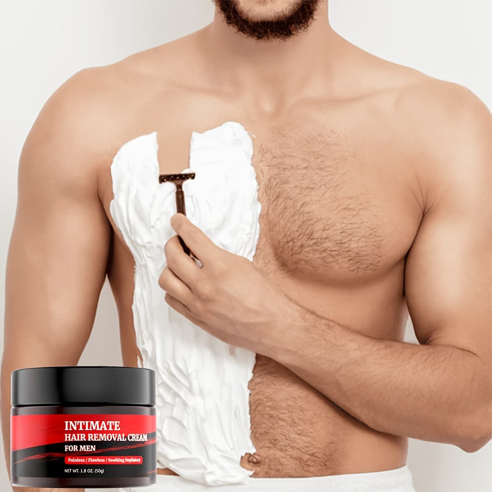 Depilatory Cream for Men 5-Minute Painless with Squalane 50g – Fast-Acting Body Hair Removal for Chest Back Arms Legs Underar