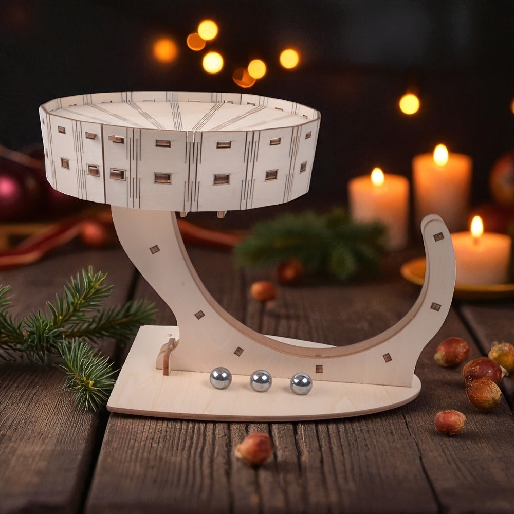 Perpetual Motion Machine Puzzle Kit 3D Wooden, Metal Ball Kinetic Sculpture, Mechanical Brain Teaser STEM Model — image 6