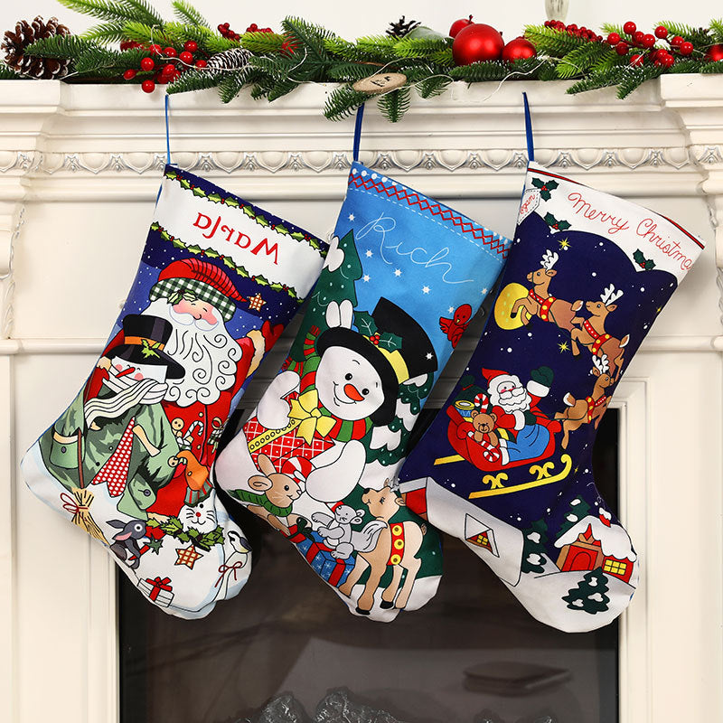 Christmas decorations, Christmas socks, pendants, gift bags, candy bags, holiday decorations, and dressing supplies