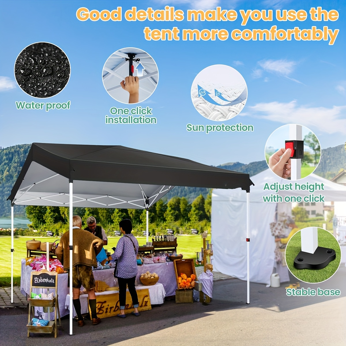 Center-Lock 10x10ft Pop-Up Canopy Tent with Three Height Settings and Optional Three-Sidewall Packages — image 20