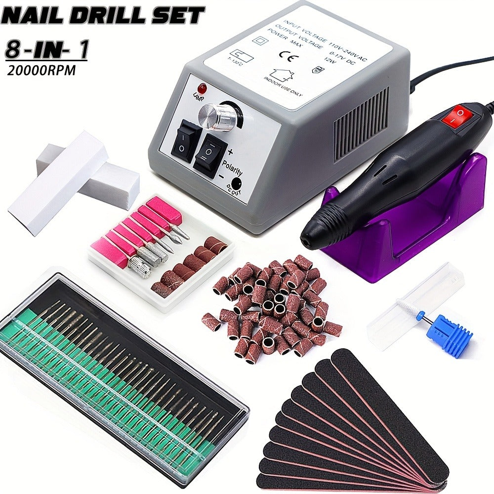 Electric Nail Drill 20000 RPM Console Kit with 6 Bits, 50 Sanding Bands and Standard or 8-in-1 Options — image 14