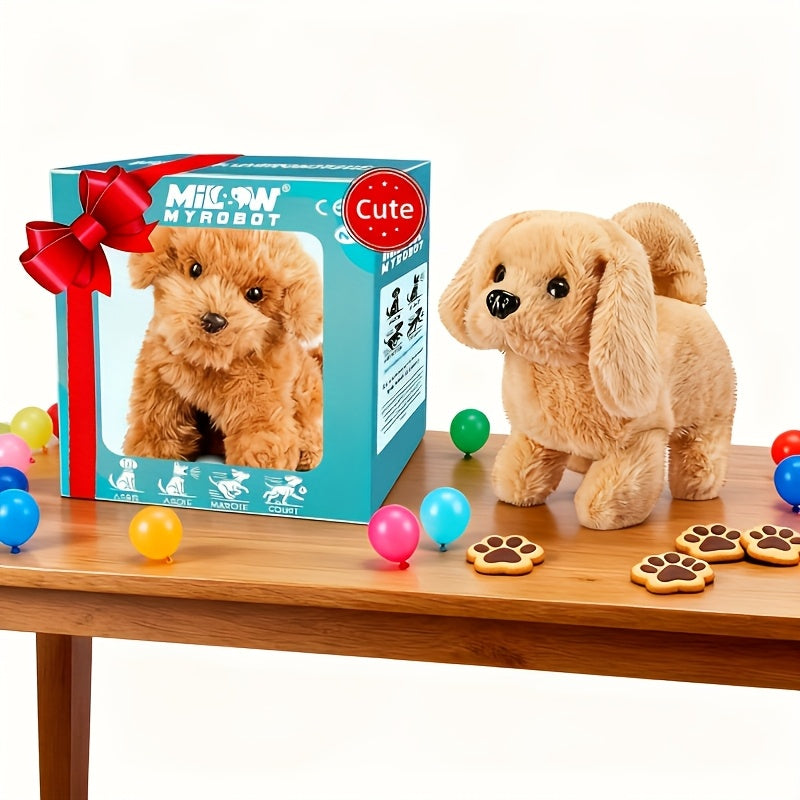 Plush Electric Puppy Toy That Walks & Barks, Interactive Electronic Pet with Plush & Gift Box, Parent-Child Companion — image