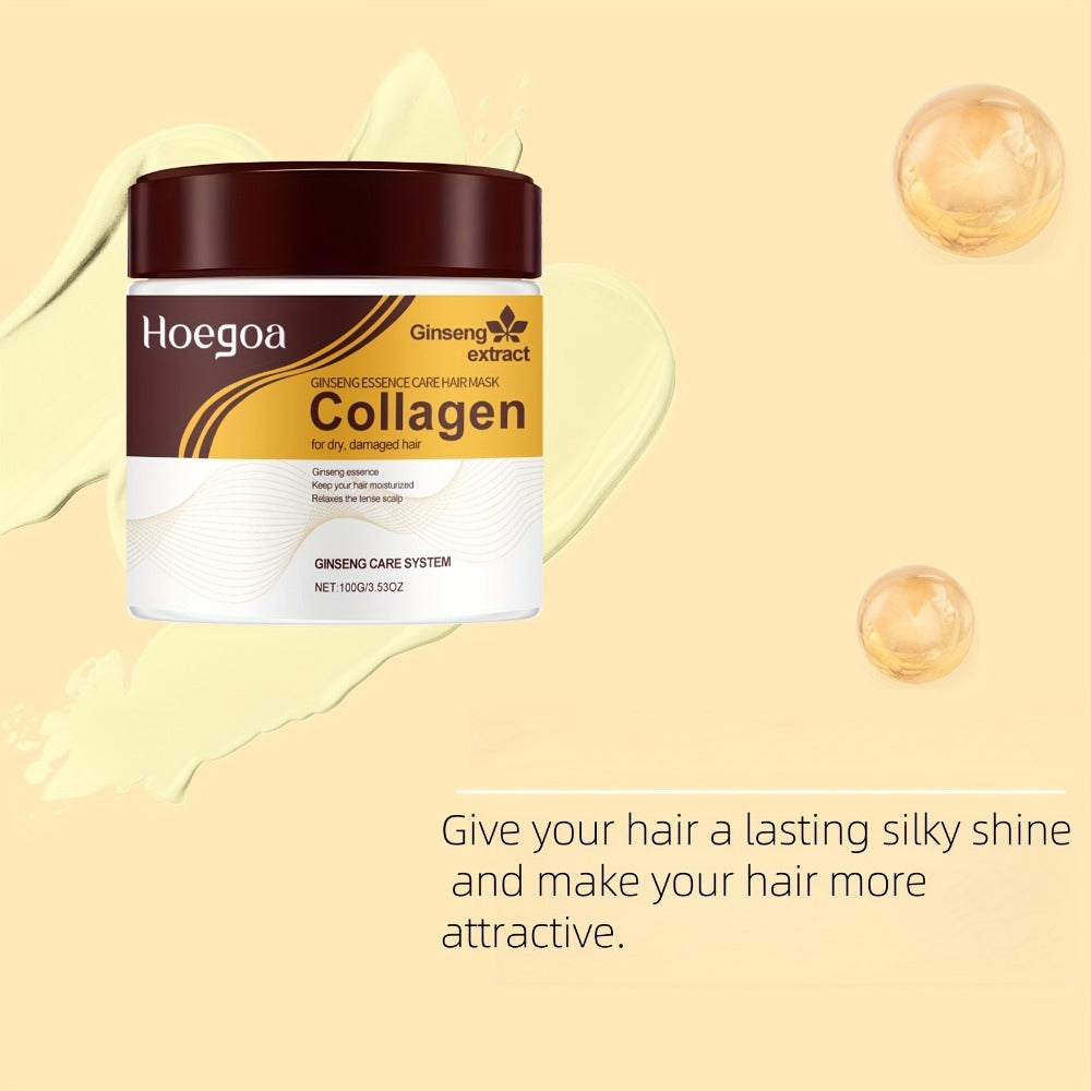 Three-Piece HOGOGO Collagen Hair Care Set with Jar and Pump Containers in a Gold Gift Box Presentation — image 12